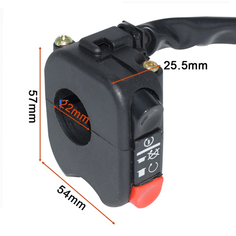 Interruptor de motocicleta de 7/8 ", montaje en manillar, botón de arranque y apagado, interruptor lateral de 12V para motocicletas ATV y Scooters