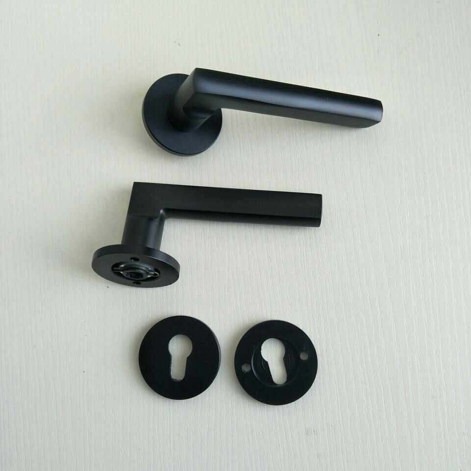 Alumimum Door Lock Indoor Door Lock Bedroom Black and White with Pattern Split Lock Alumina Handle Lock 58 Static Inter-Lock Bod