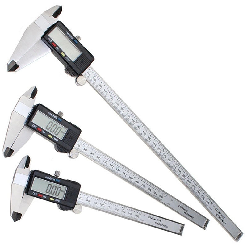 Electronic Digital Vernier Calipers 0-150mm/200mm/300mm 0.01mm Stainless Steel LCD Ruler Measuring Gauging Tools