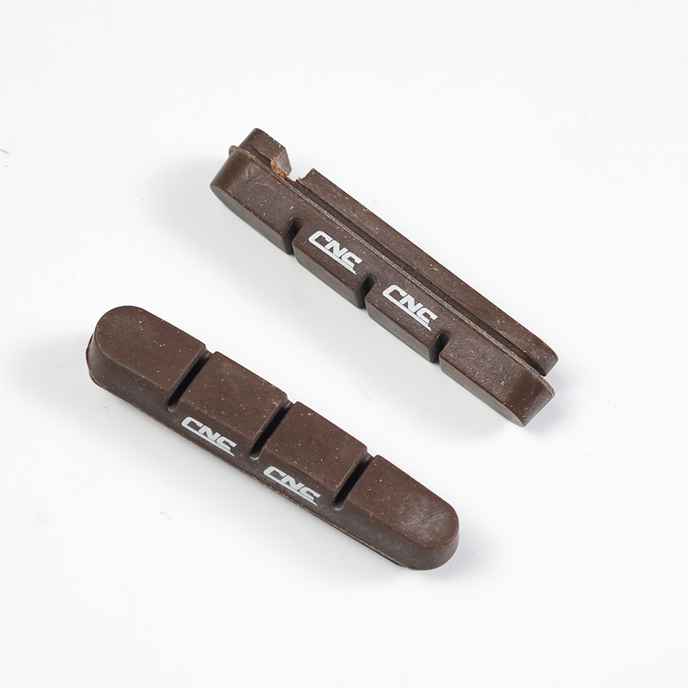 CNC fietsaccessoires, carbon velgremblokken, racefiets remmen remklauw blokschoenen, voor Shimano V/C remklauw, kurkhout: YELLOW