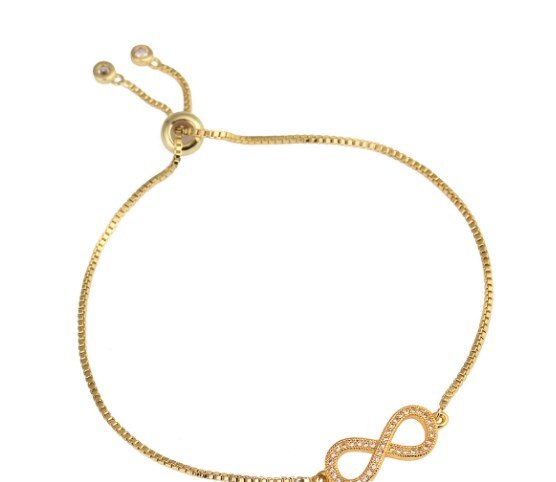 1Pcs 9Mm * 25Mmdiamond Infinity Verstelbare Armband Voor Vrouwen Mode 8 Woord Armband Voor: 2