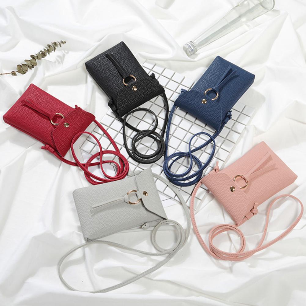 Square Vertical Phone Bag Women's Messenger Bag Multifunctional Sports Arm Single Shoulder Solid Hanging Neck Purse Mini Bag