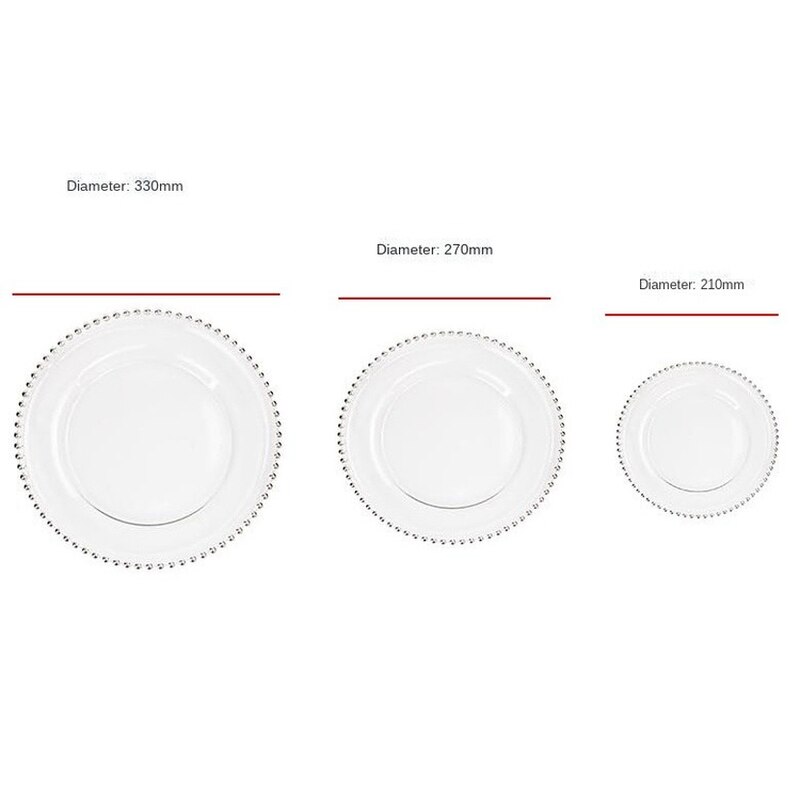 Plateau de rangement rond en perles, verre Transparent pour gâteau aux fruits, assiette à Dessert, hôtel, Restaurant, service de table, ustensiles de cuisine