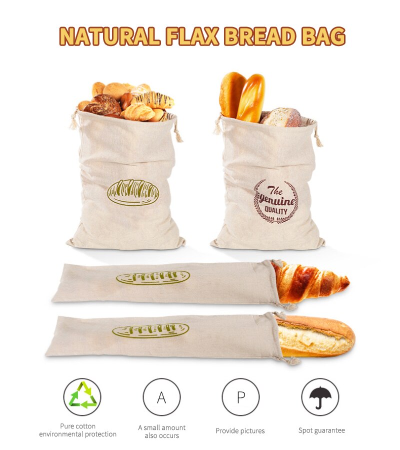 1Pc Brood Zakken Keuken Stuff Bag Katoen Brood Tas Herbruikbare Voedsel Opslag Brood Tas Voor Loaf Baguette Thuis Opslag levert