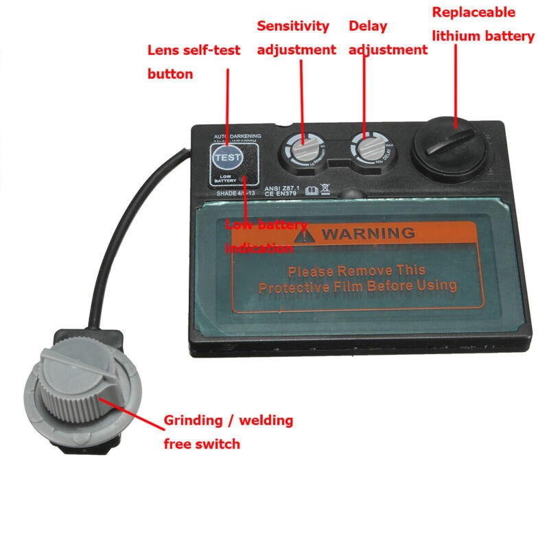 WS1000A Solar Auto Darkening Welding Helmet Lens Goggles Welding Screen Lens Eyes Protector Shield Welding Work Mask