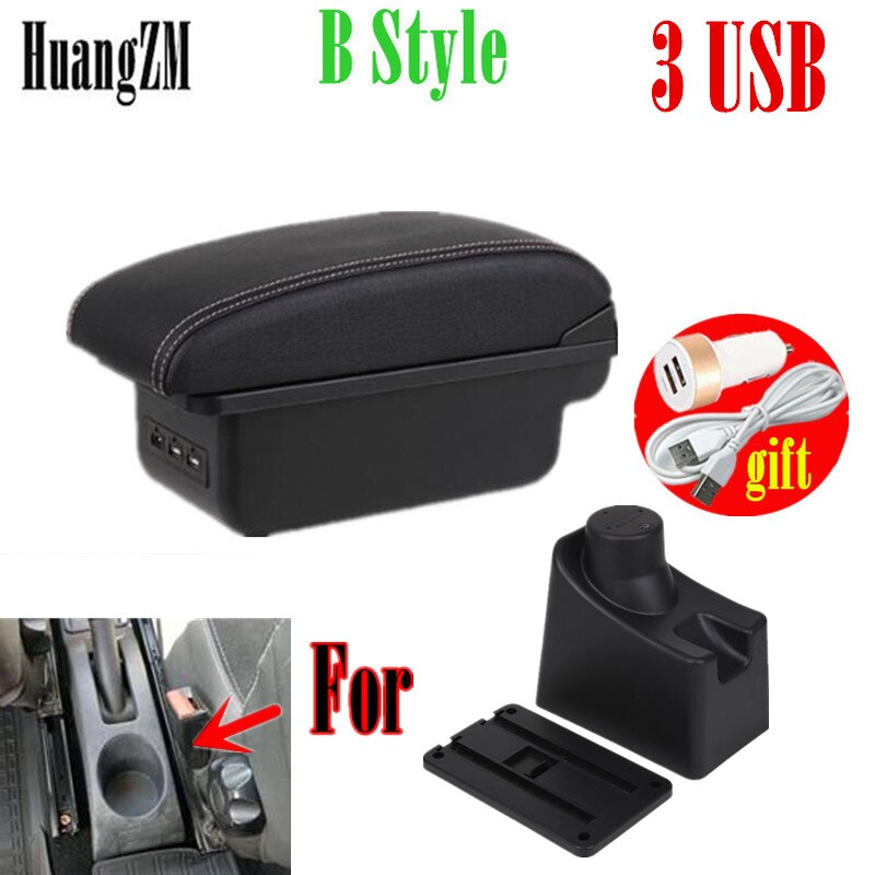 Dla Renault Dacia Sandero Logan 2013 - 2017 obrotowy podłokietnik ze schowkiem centralne pudełko do przechowywania na deskę rozdzielczą popielniczka USB ładowanie z Automobi: B style white line