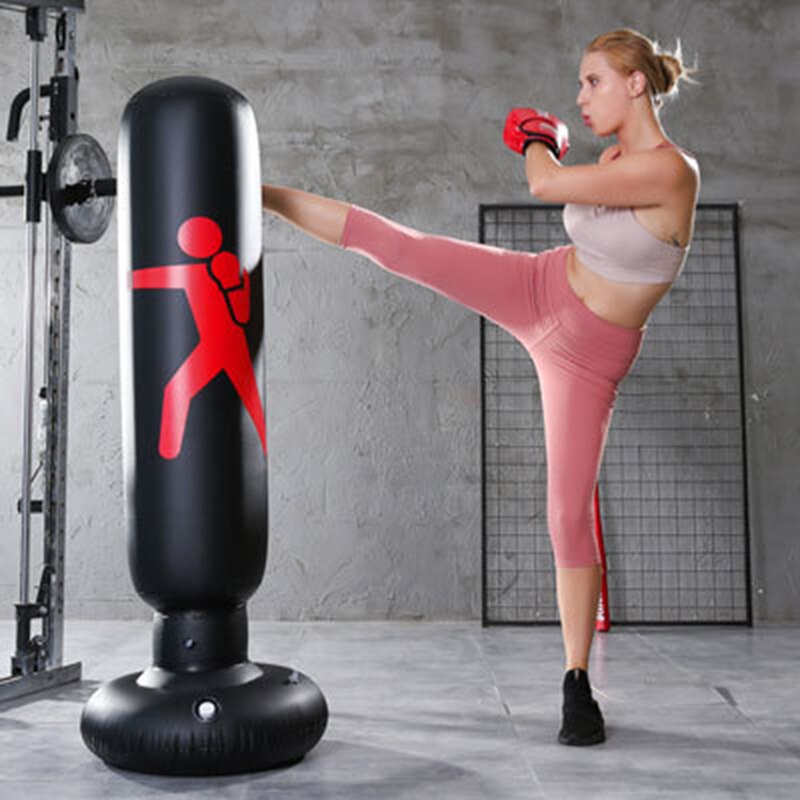 Vertikal oppblåsbar boksing pvc tykkere boksestolpe tumblercolumn punchingfitness verktøy
