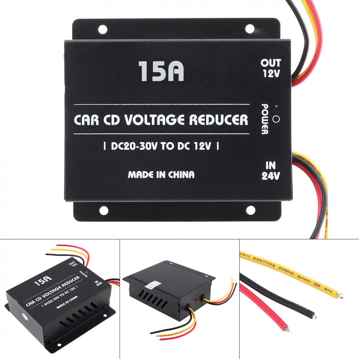 15a 180w dc 24v to 12v kraftomvandlare elektrisk inverterare spänningsreducerare nedtrappningstransformator