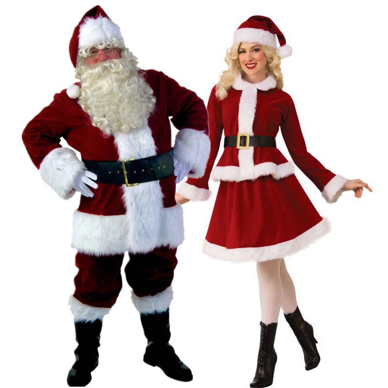 Weihnachten neueste erwachsenen männlichen Santa Claus kostüm 6-stück anzug