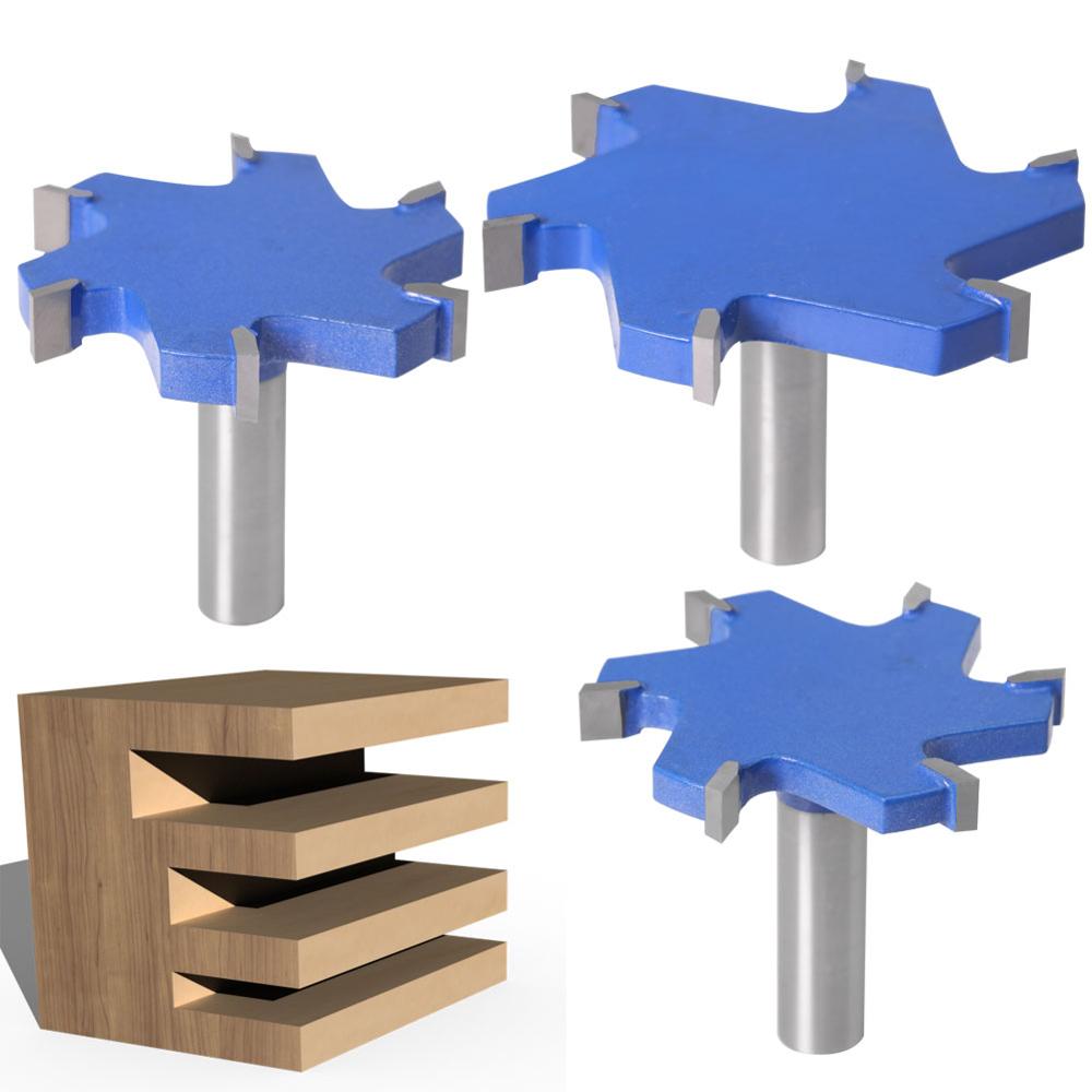 1pc 1/2 "skaft 12mm skaft 6 kant t type slotting kutter trebearbeiding verktøy fresebiter til tre industriell klasse freser