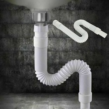 36-80cm Plastic Waste Pipe Flexible PLASTIC Basin Sink Waste Pipe Trap S-type Bathroom Kitchen Syphon Waste Pipe