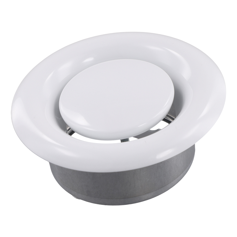 RALCA-Round Air Vent Cover Outlet Adjustable Exhaust Vent Ducting Ventilation Ceiling Air Vent Cover: WHITE