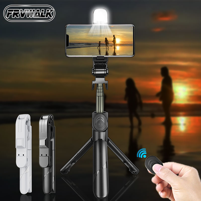 Kabelloser selfie-stick, bluetooth-kompatibel, faltbares mini-stativ für smartphones mit aufhelllicht, auslöser und fernbedienung für ios und android