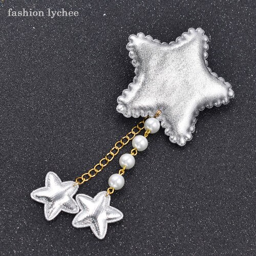 Grampo de cabelo da moda, grampo de cabelo de estrela para meninas lolita com borla longa, pingente de pérolas artificiais, decoração do cabelo: 1