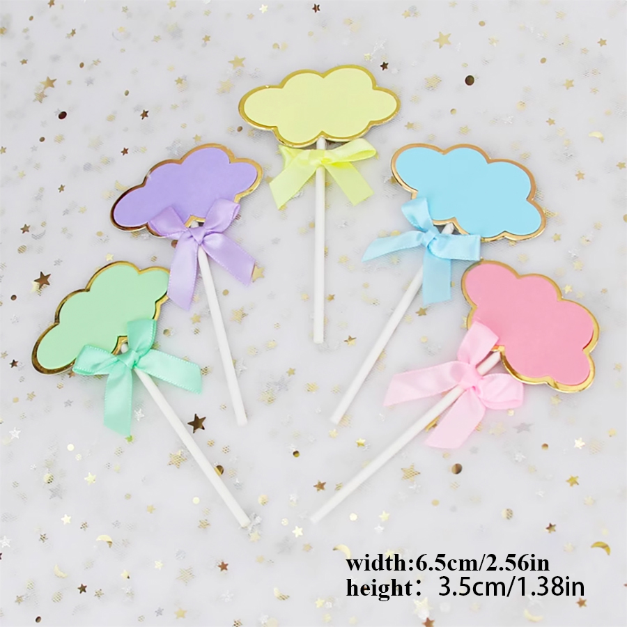 Happy Birthday Cake Decoration Accessories Internet Celebrity Clouds Letterable Greeting Cards Blank Card Inserts: DEEP BLUE