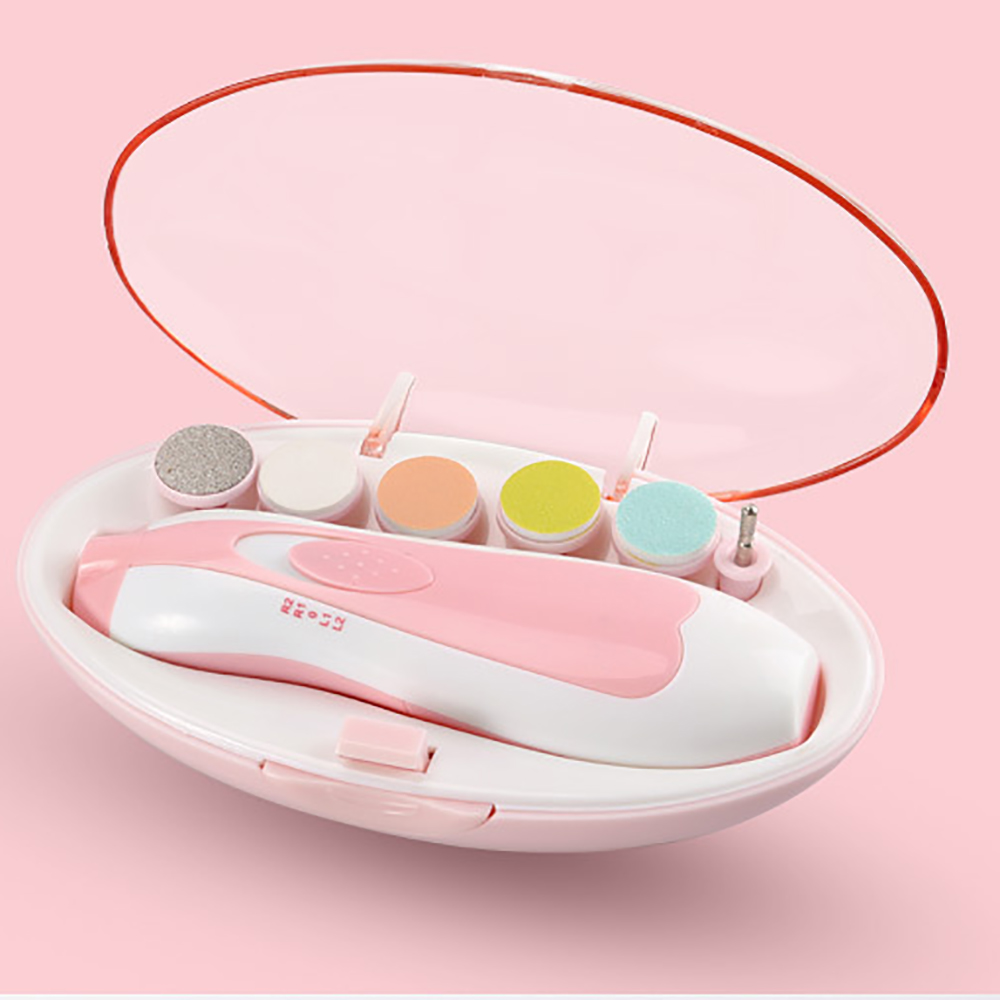 Electric Nail Trimmer For Newborn Baby Portable Newborn Nail Care Set Infant Kids Manicure Set Manicure Quiet Nail Trimmer ZXH: Pink with box