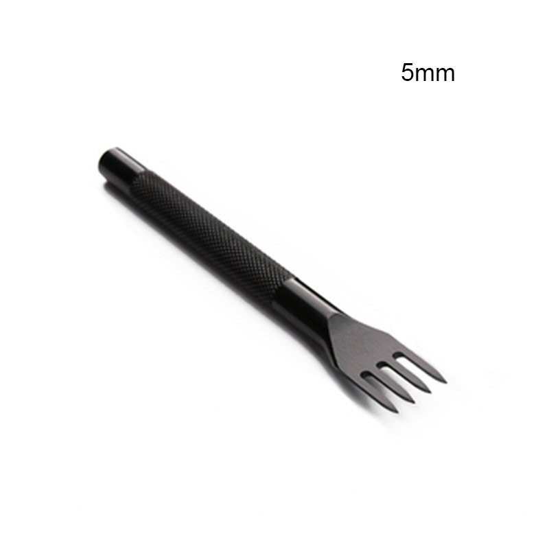 Perforadores de acero para cuero, herramientas de artesanía de 1, 2, 4, 6 puntas, cincel de punta de diamante, 3/4/5/6mm: 5mm 4 Prong 1pcs