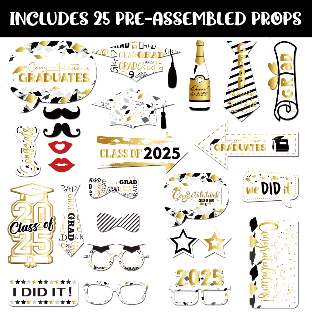Class of Graduation Party Photo Booth Props Congrats Grad Graduation Photo Booth Frame Selfie Prop Graduation Party Decor: Olive