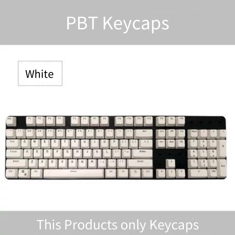 Trasmissione Della Luce PBT Keycap 87/104 Keycap Cherry MX Interruttore Personalità Keycap Per Tastiera Meccanica: White