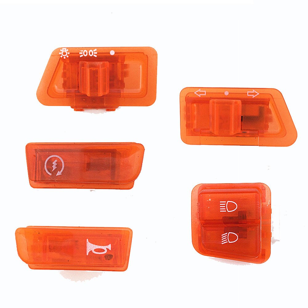 5 stuks motorfiets startknop schakelaar bromfiets scooter richtingaanwijzer koplamp claxon schakelaar koplamp claxon dimmer richtingaanwijzer