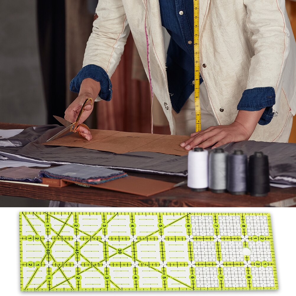 Sewing Tailor Ruler Template Acrylic Ruler DIY Patchwork Feet Measuring Tool Household Drawing Ruler Cutting Quilting
