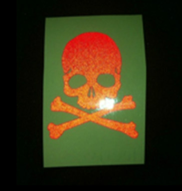 1pz Ciclismo Bici Adesivo Riflettente Fluorescente cranio Adesivi MTB fisso Ingranaggio Scheletro Decalcomanie Accessori per Biciclette: rosso