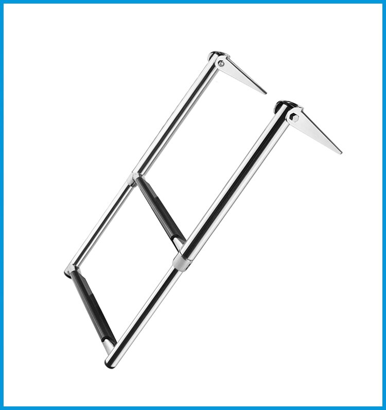 2 Steps Boat Stainless Steel 304 Telescoping Folding Ladder Deck Outboard Swim Platform Boat Marine Yacht Accessories