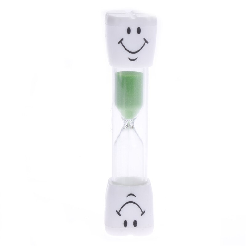 Children Kids Tooth Brushing Timer 2 Minutes Smiling Face Sandglass Hourglass Make children love brushing their teeth Of: green
