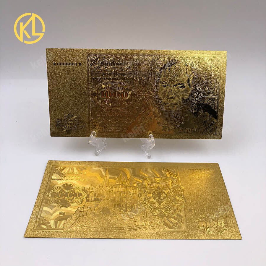10pcs/lot Reproduction Crafts Germany Annette von Droste Hulshoff 20 Mark Gold Bank Note patriotic souvenir collection and: 1000Mark-old