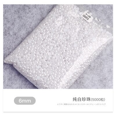 1 sac/10000 pièces Mix tailles blanc Nail Art conseils demi/rond perles 3D ongles perles strass décoration Salon de beauté manucure approvisionnement: 6