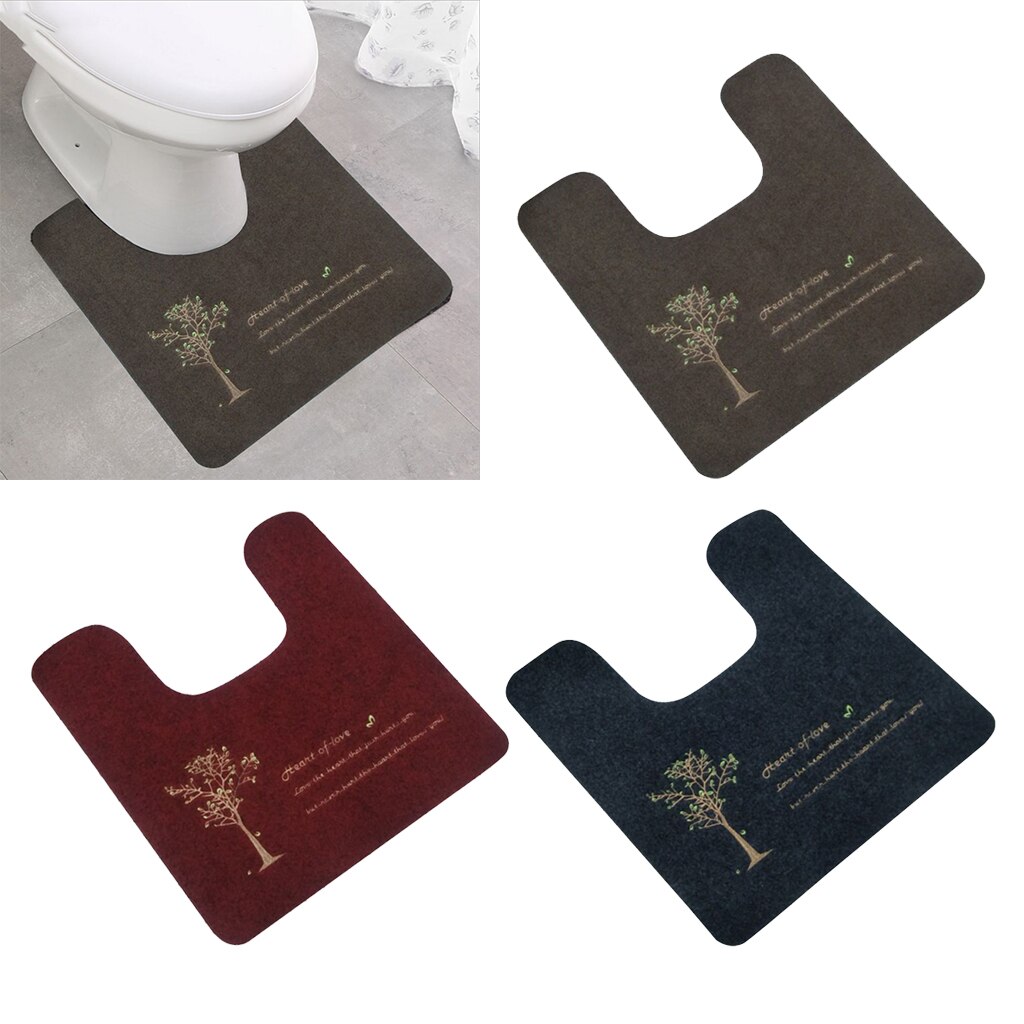 20x20 Inch Toilet U-Shaped Floor Mat Absorbent Soft Washable Home Decoration