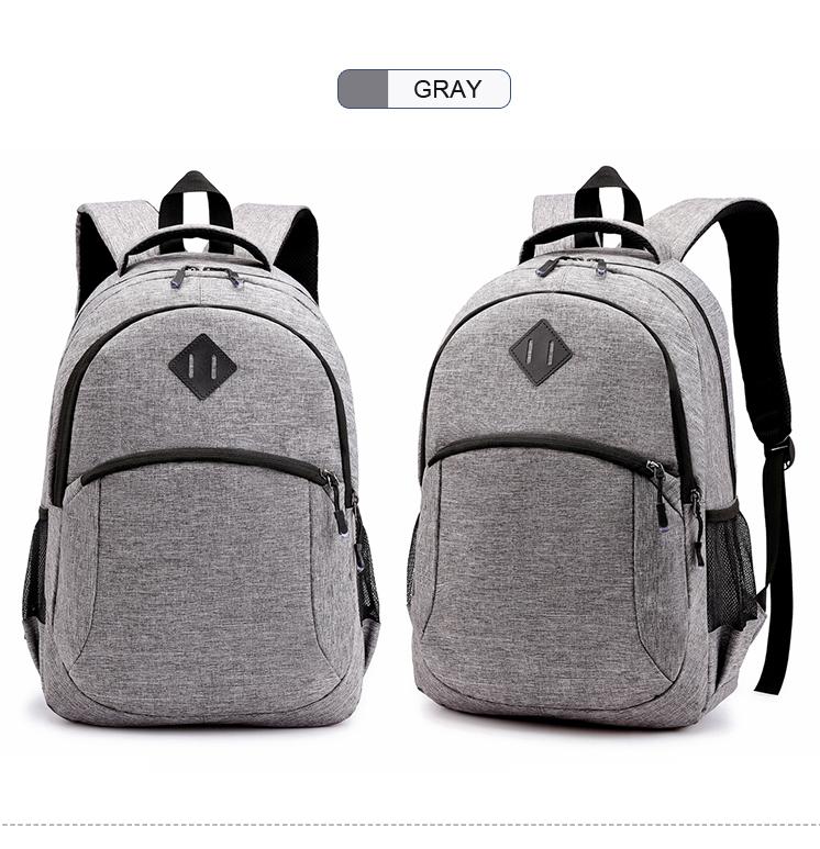 Mode Rugzak Canvas Mannen Rugzak Eenvoudige Student Schoudertassen Grote Capaciteit Tiener Schooltas Mochilas Mannelijke Student Rugzak: Gray