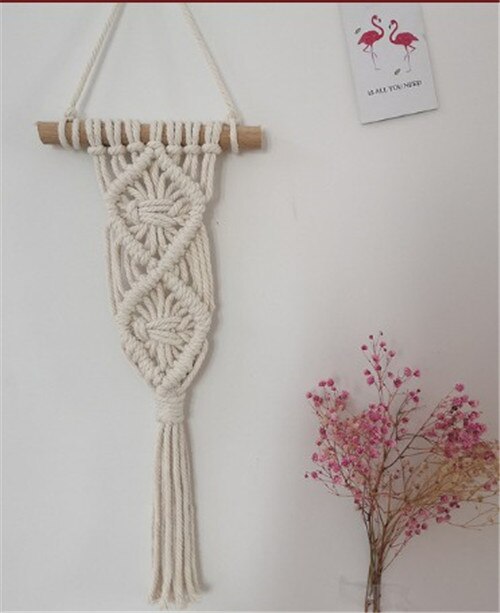 Macrame Wall Hanging Tapestry Handmade Cotton Woven Nordic Backdrop Boho Kids Room Home Decoration Wedding Photo Props: l