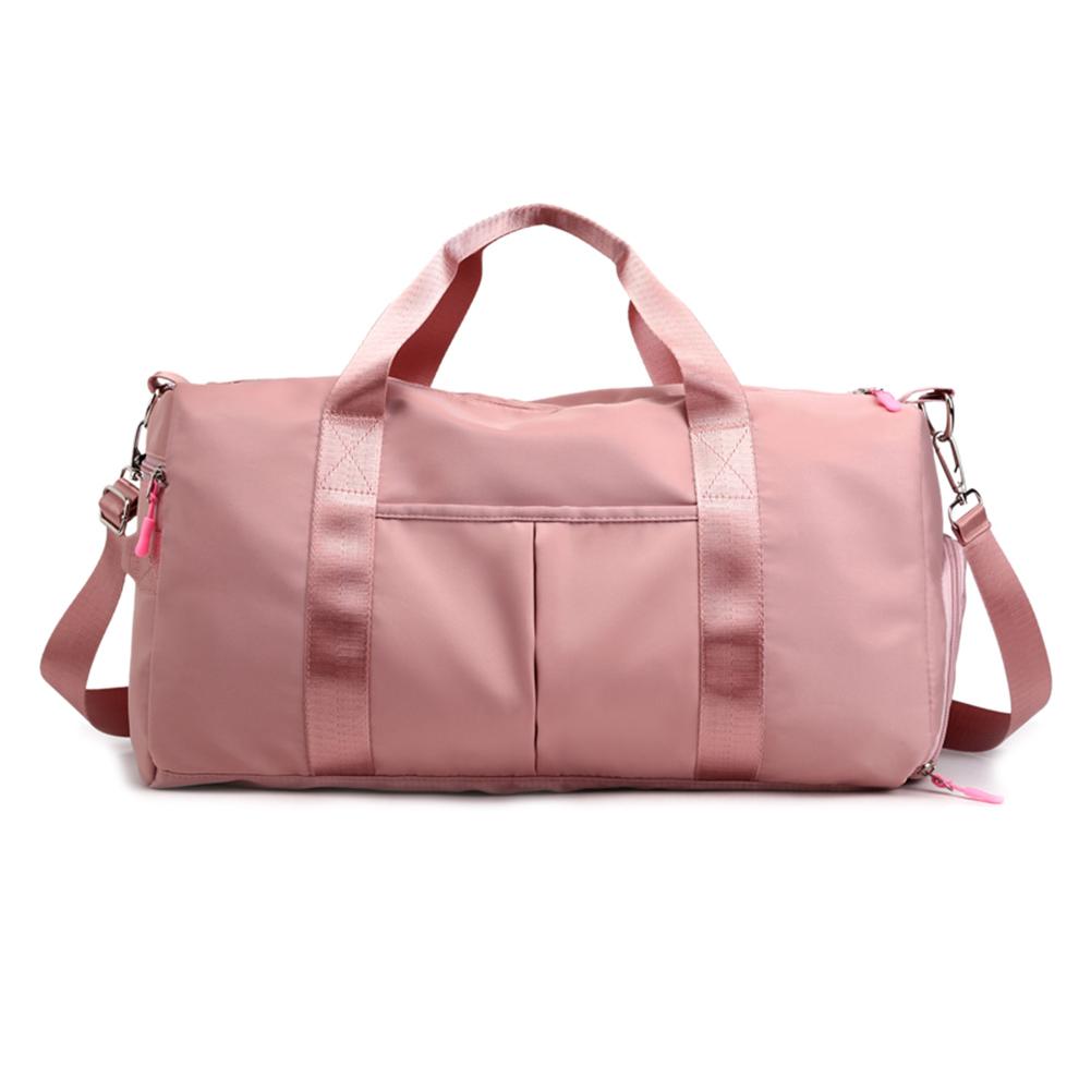 Multifunction Sports Gym Shoulder Bag Women Men Large Campacity Nylon Travel Pocket Fitness Waterproof Training Handbags: Pink