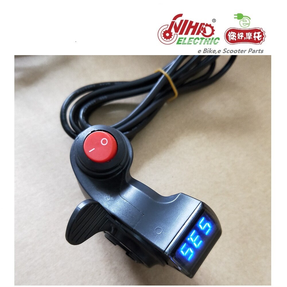 22 E-BIKE Thumb Throttle with LCD Digital Battery Voltage Display and Power Switch E bike Bicycle Electric Scooter eBike ZTECH