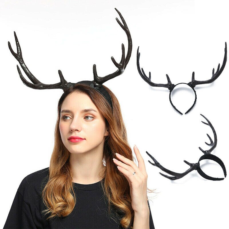 Diadema de Navidad gótico Halloween ciervo cuerno de Navidad disfraz cuernos diadema accesorios