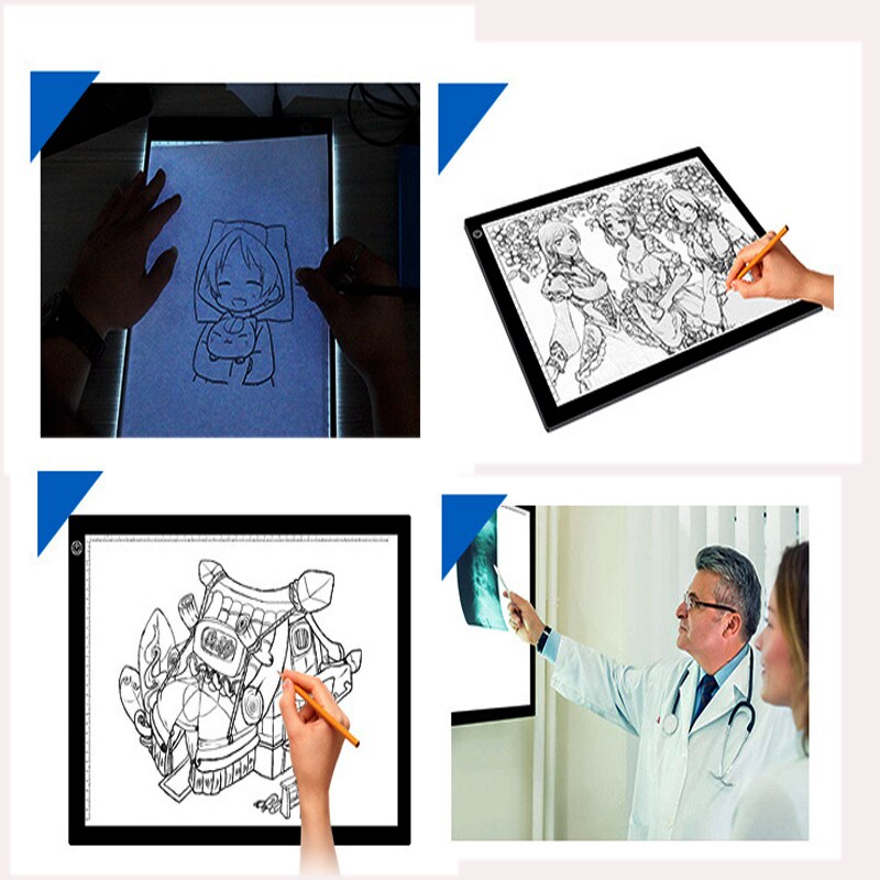 LED Copy Desk Copy Station A3 Cartoon Pad With Measure Building Light Up Copy Pad(1pc)