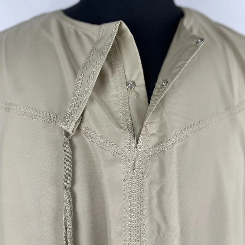 Túnica árabe para hombre, Color sólido, Jubba Thobe de con bolsillo, cuello redondo, Abaya larga, hombre islámico, Djellaba, caftán marroquí