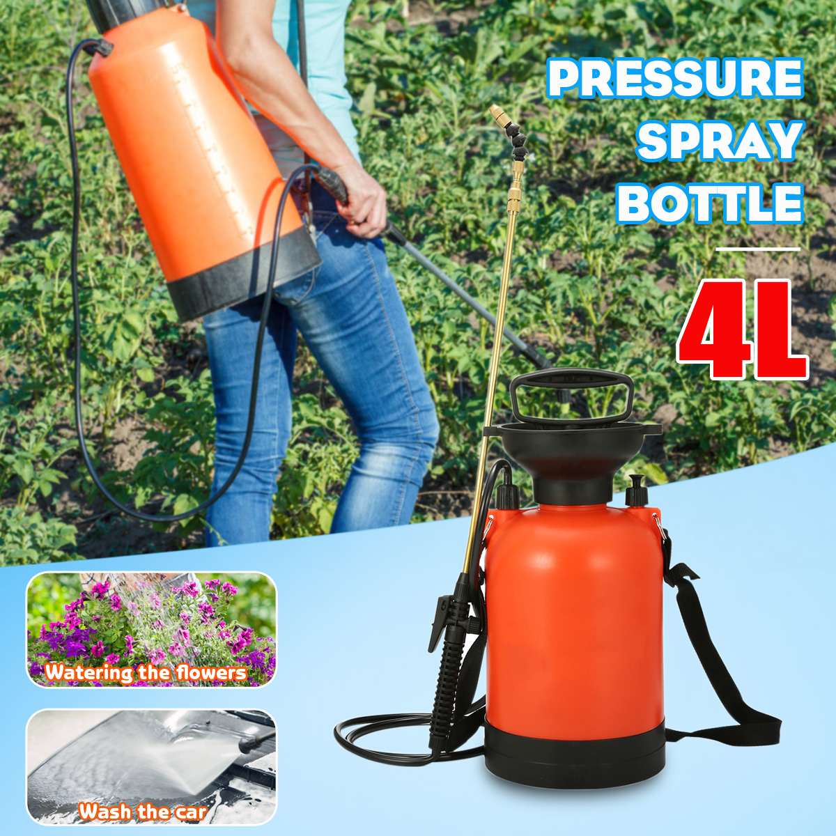 4l tryksprøjter skuldertrykssprøjteflaske til hus og have sprinkler landbrugs havearbejde vanding plante græsplæne sprøjte