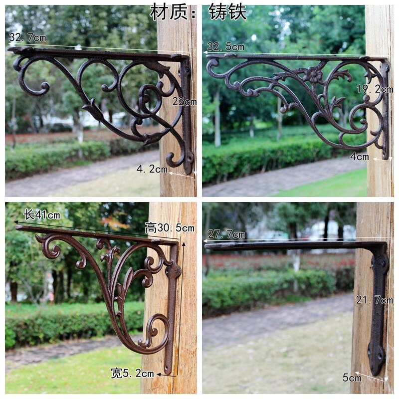 Europejski styl żeliwny wspornik półki statyw kątowy regał z kutego żelaza wspornik półki robić dekoracji wnętrz