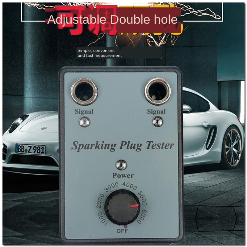 Spark Plug Tester Test Bench Double Hole Flame Jumping Test Flame Jumping Gauge Ignition Diagnostic Instrument 4S Shop Tool