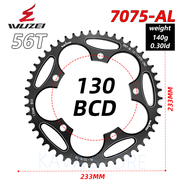 Racefiets kettingblad 110/130 bcd 50/52/54/56/58/60t narrow wide enkel kettingblad fiets crank accessoires tandplaat onderdelen: Bordeauxrood
