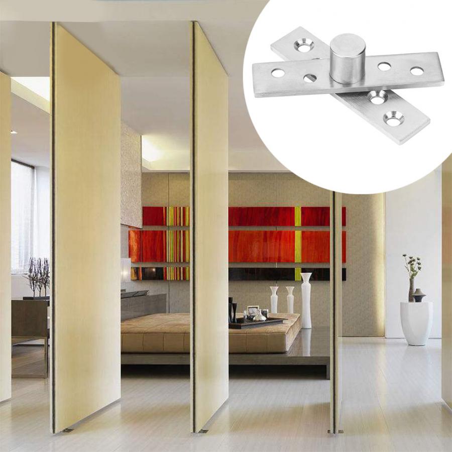 2Pcs 360 Degree Rotary Pivot Hinge 75mm/95mm/100mm Stainless Steel Concealed Rotating Door Hinge