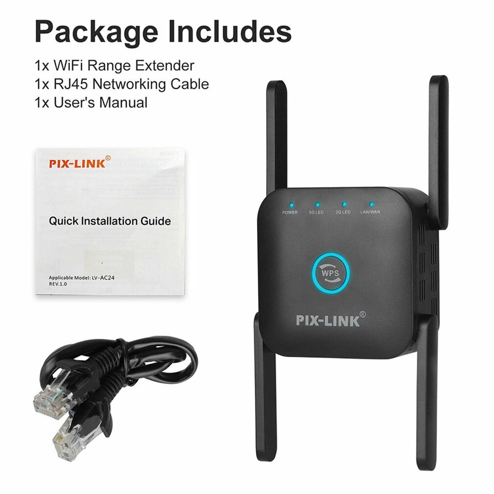 WiFi Range Extender Signal Booster 1200Mbps Amplifier Internet Wireless Repeater Wireless Range Extender Amplifier