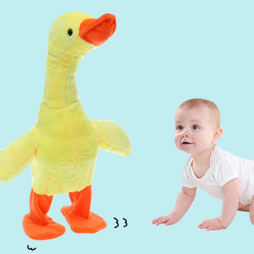 Brinquedo de pelúcia de pato brinquedo musical engraçado pp algodão educacional de pato amarelo brinquedo de pelúcia para relaxamento montessori brinquedos educacionais para presentes de crianças