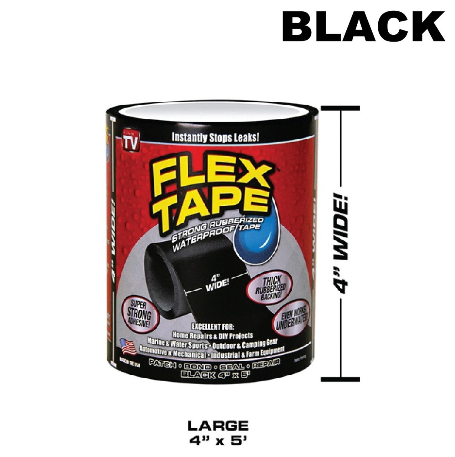 50% OFF 3 Color Flex Strong Rubberized Waterproof Tape Adhesive Super Thick Pro Formula Black White Clear: 10CM BLACK