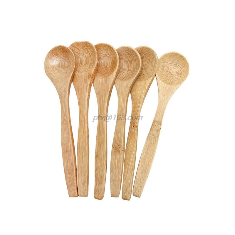 6 pièces ensemble bambou en bois ustensile cuisine cuisine outils cuillère spatule mélange