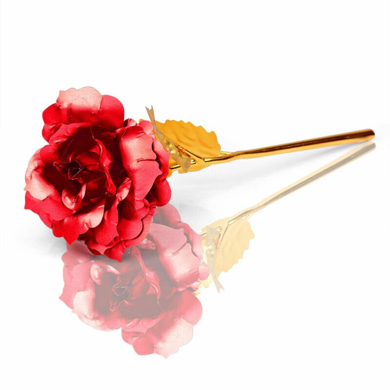 24k gullbelagt rose blomst valentinsdag bryllupsdag bursdag romantisk gylden rose fest dekorasjon
