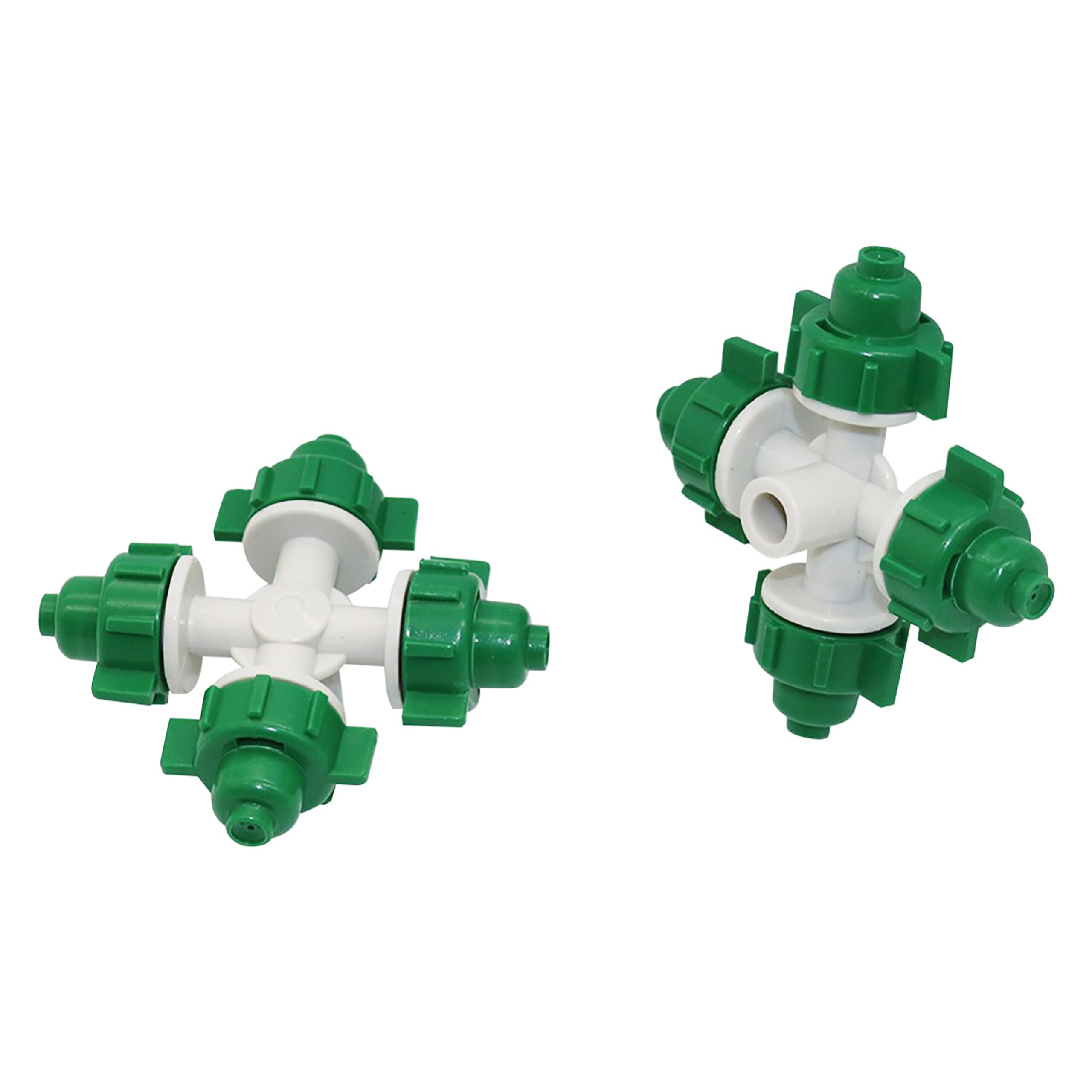 Jardim Greenhouse Misting Bicos Kit, Paisagismo De Refrigeração, Umidificação Sprinklers, 4-Way Atomização, Pulverizador De Irrigação, 10 conjuntos
