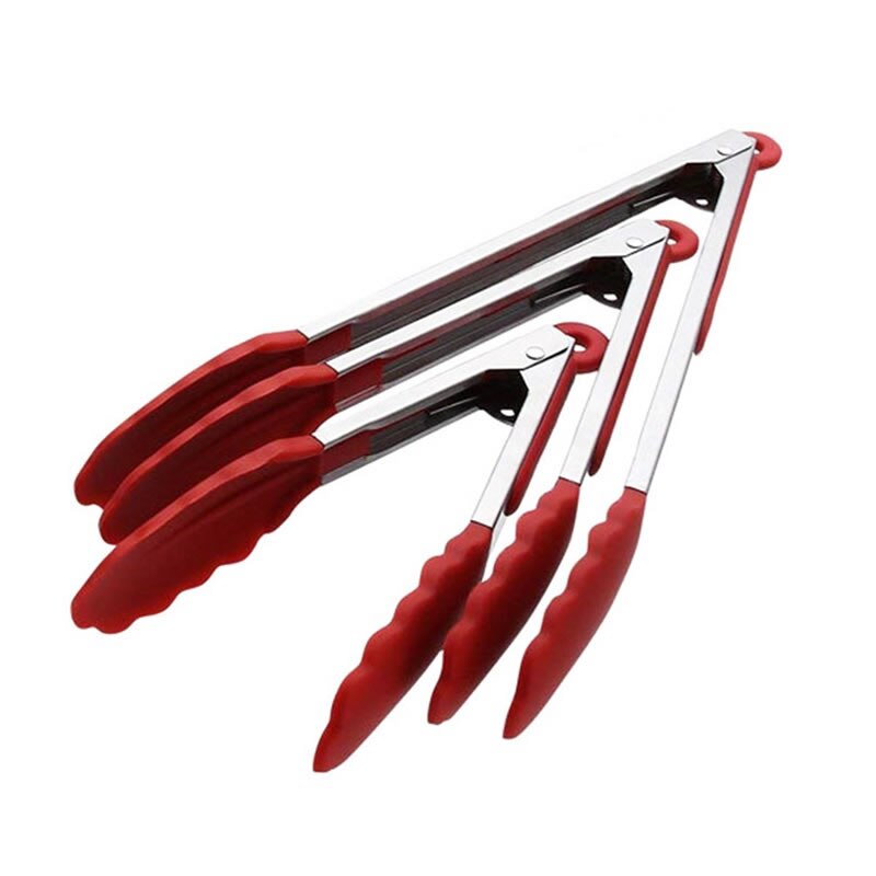 1Pc Siliconen Voedseltangen Non Stick Clips Server Brood Cake Vlees Pasta Salade Presenteren Tong Koken Bakken Tools Keuken gebruiksvoorwerpen